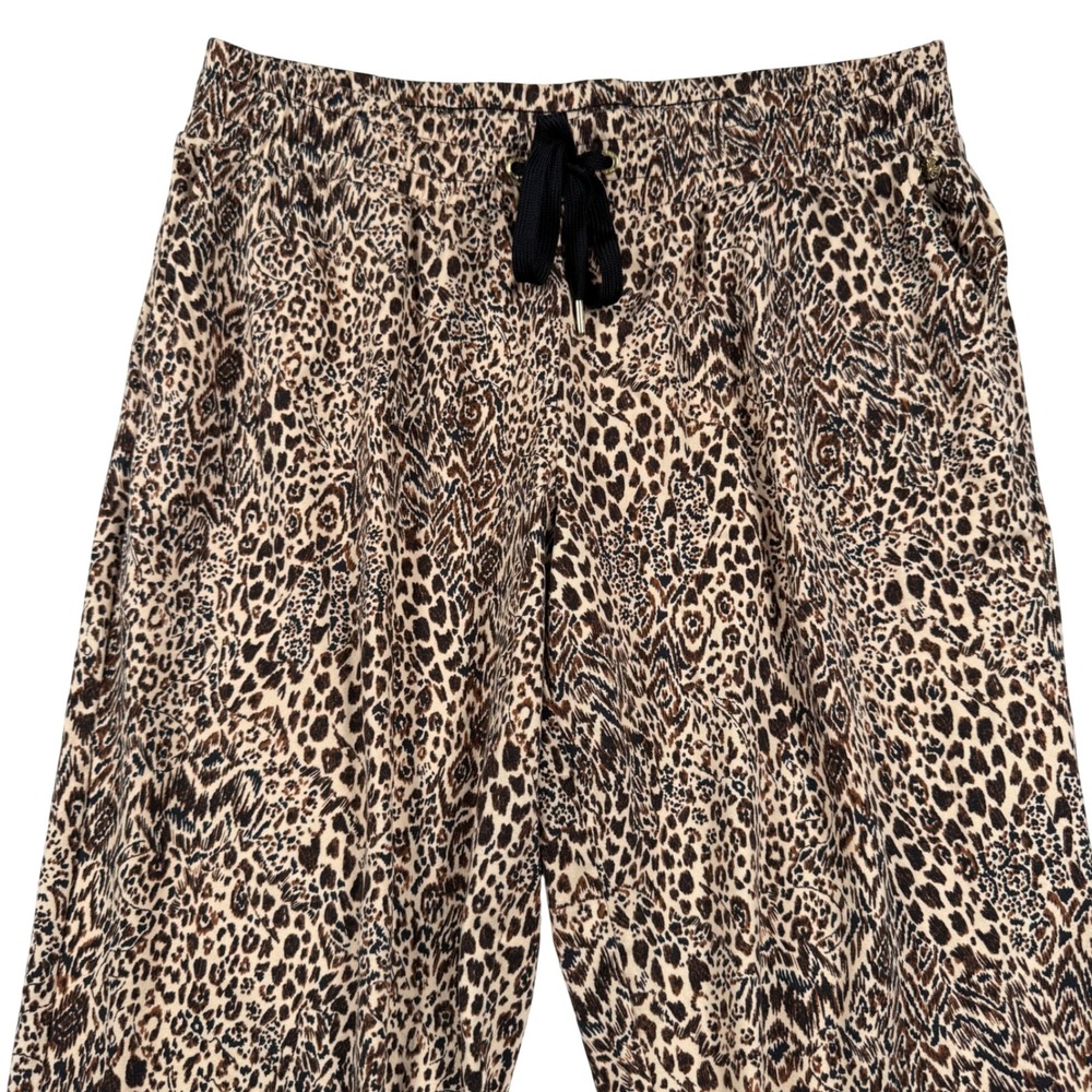 Lilly Pulitzer Lillabeth Jogger Pants Women Medium Brown Leopard Print 010541